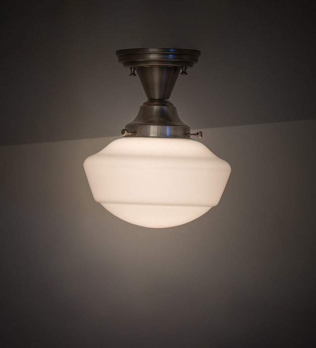 Meyda Tiffany 262866 One Light Semi-Flushmount, Antique Nickel
