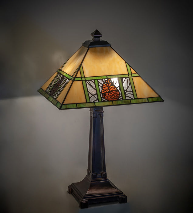 Meyda Tiffany 263185 Two Light Table Lamp, Mahogany Bronze