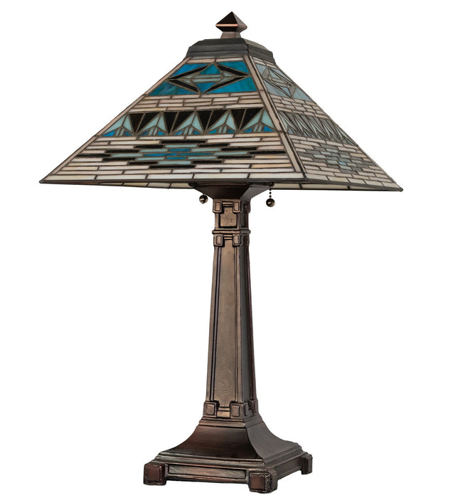 Meyda Tiffany 263186 Two Light Table Lamp, Mahogany Bronze