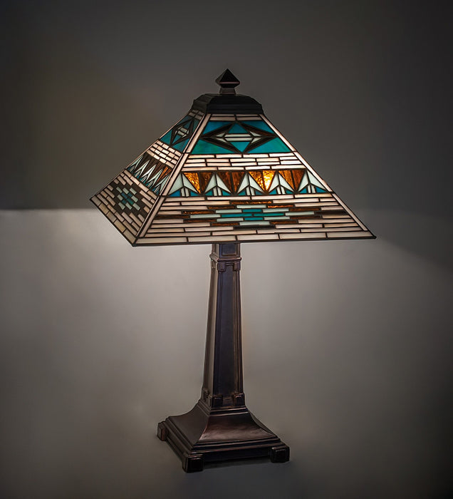 Meyda Tiffany 263186 Two Light Table Lamp, Mahogany Bronze