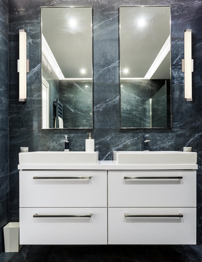 Justice Designs ACR-9001-OPAL-NCKL LED Linear Wall/Bath, Brushed Nickel