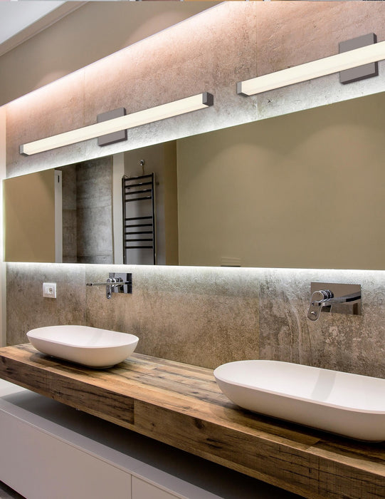Justice Designs ACR-9007-OPAL-NCKL LED Linear Wall/Bath, Brushed Nickel