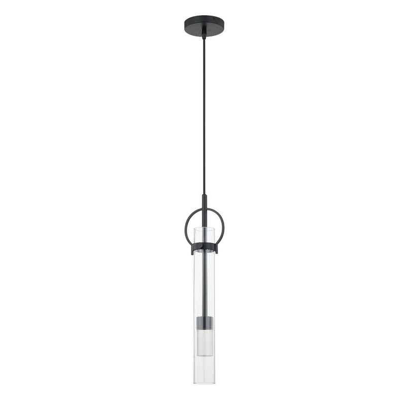 Justice Designs FSN-4121-CLER-MBLK LED Pendant, Matte Black