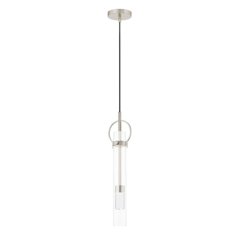 Justice Designs FSN-4121-CLER-NCKL LED Pendant, Brushed Nickel