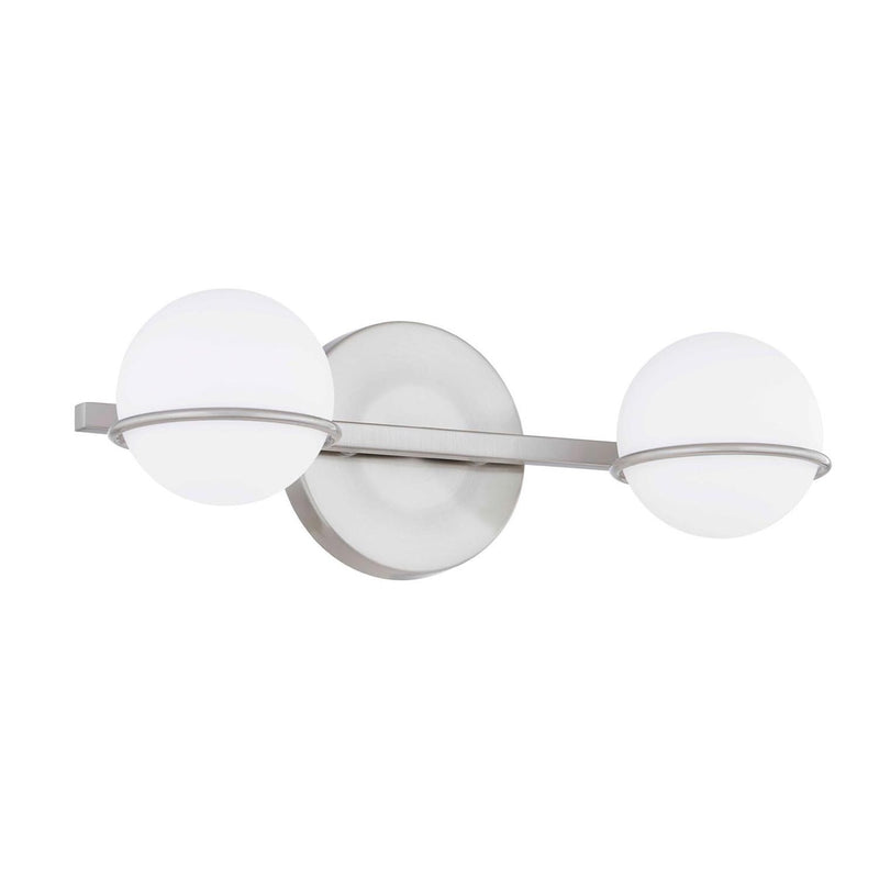 Justice Designs FSN-4162-OPAL-NCKL Two Light Bath Bar, Brushed Nickel