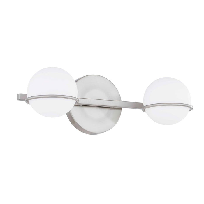 Justice Designs FSN-4162-OPAL-NCKL Two Light Bath Bar, Brushed Nickel
