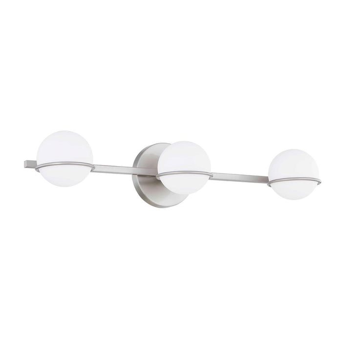 Justice Designs FSN-4163-OPAL-NCKL Three Light Bath Bar, Brushed Nickel
