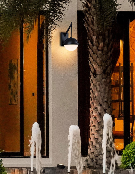 Justice Designs FSN-7102W-ETCH-MBLK LED Outdoor Wall Sconce, Matte Black