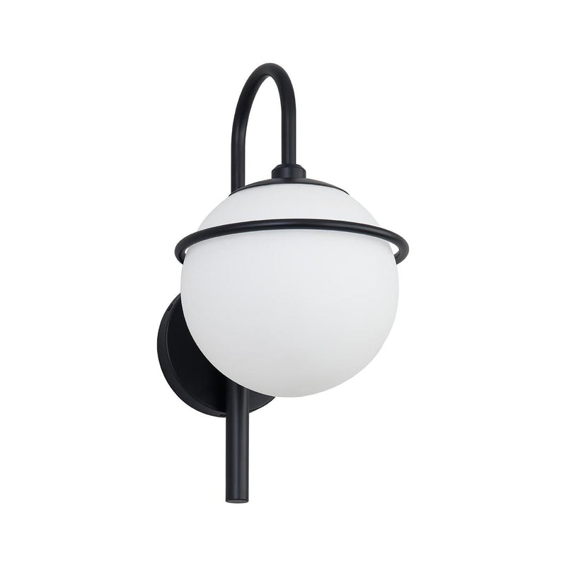 Justice Designs FSN-7112W-OPAL-MBLK One Light Outdoor Wall Sconce, Matte Black