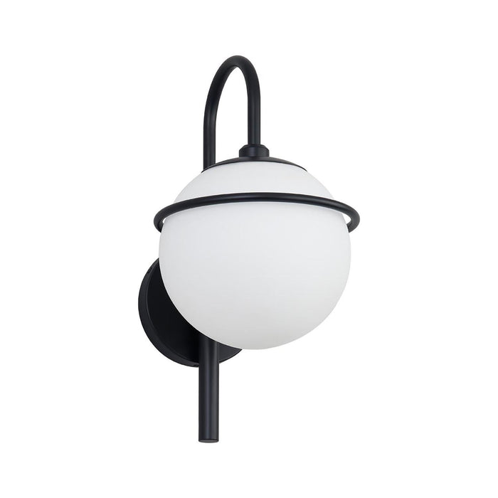 Justice Designs FSN-7112W-OPAL-MBLK One Light Outdoor Wall Sconce, Matte Black
