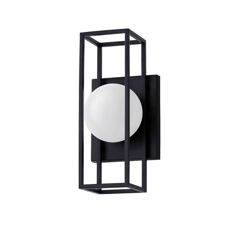 Justice Designs FSN-7182W-OPAL-MBLK LED Outdoor Wall Sconce, Matte Black