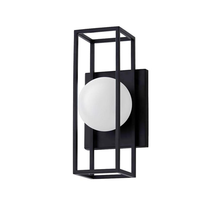 Justice Designs FSN-7182W-OPAL-MBLK LED Outdoor Wall Sconce, Matte Black