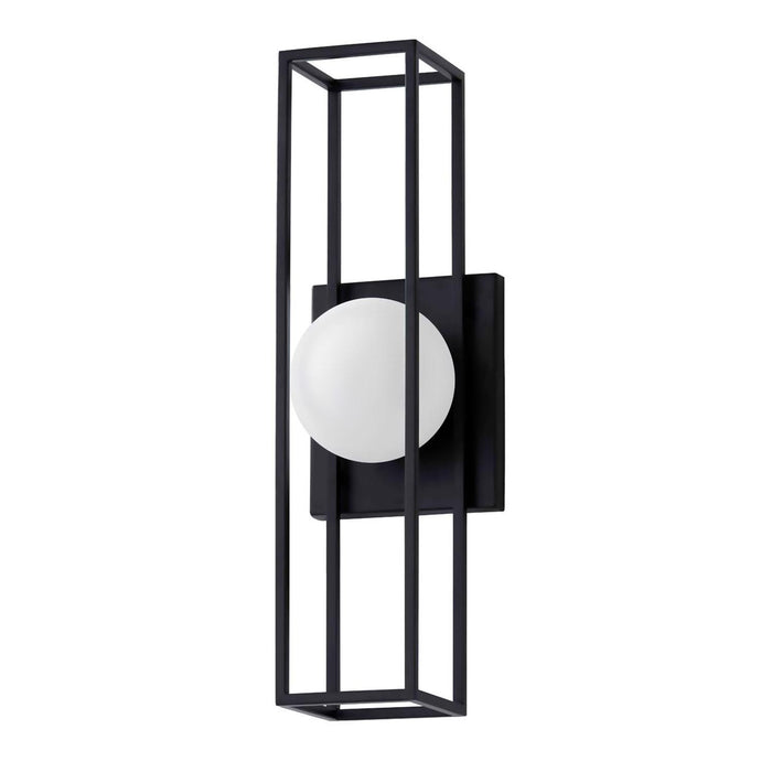 Justice Designs FSN-7184W-OPAL-MBLK LED Outdoor Wall Sconce, Matte Black