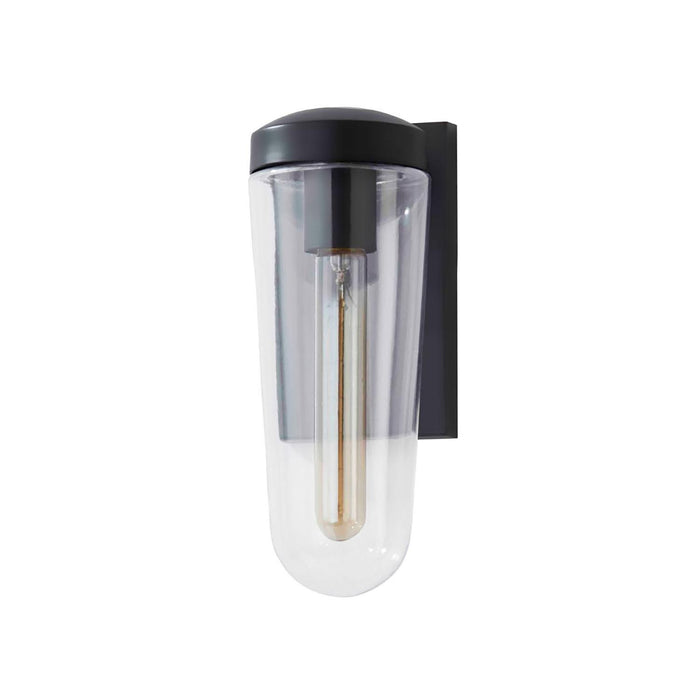 Justice Designs FSN-7192W-CLER-MBLK One Light Outdoor Wall Sconce, Matte Black