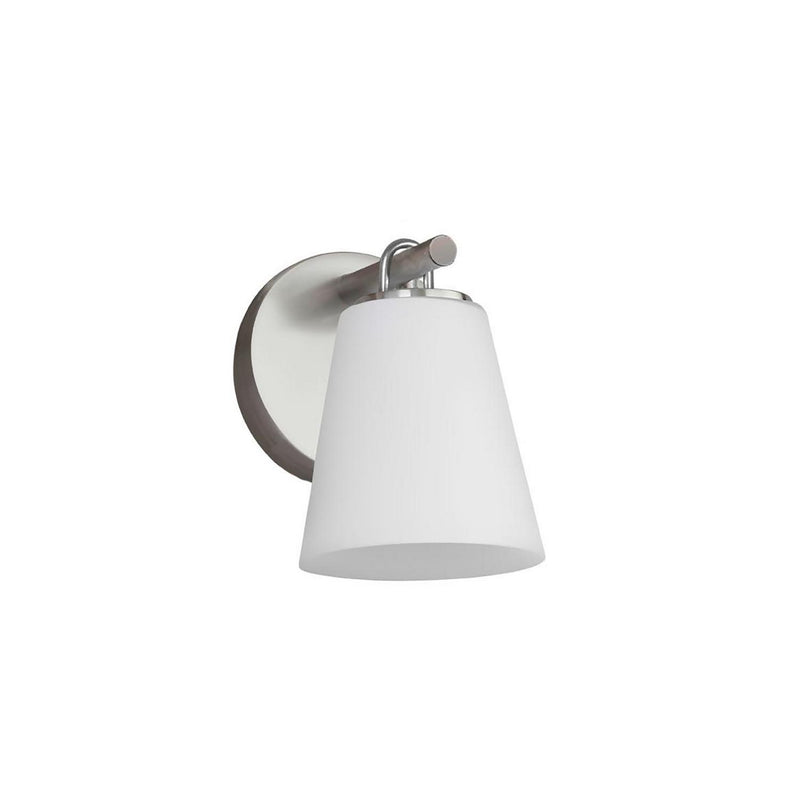 Justice Designs FSN-8031-OPAL-NCKL One Light Wall Sconce, Brushed Nickel