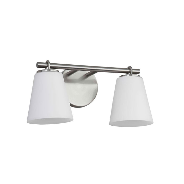 Justice Designs FSN-8032-OPAL-NCKL Two Light Bath Bar, Brushed Nickel