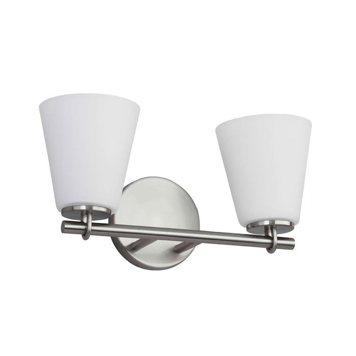 Justice Designs FSN-8032-OPAL-NCKL Two Light Bath Bar, Brushed Nickel