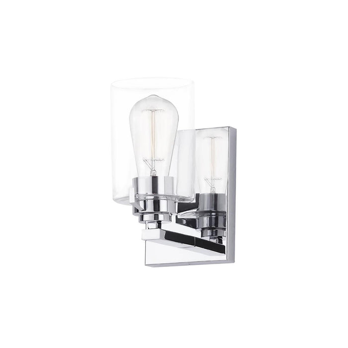 Justice Designs FSN-8091-CLER-CROM One Light Wall Sconce, Polished Chrome