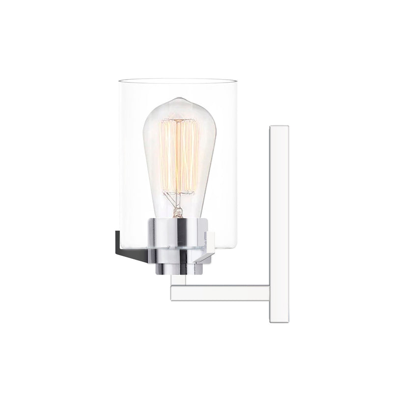Justice Designs FSN-8091-CLER-CROM One Light Wall Sconce, Polished Chrome