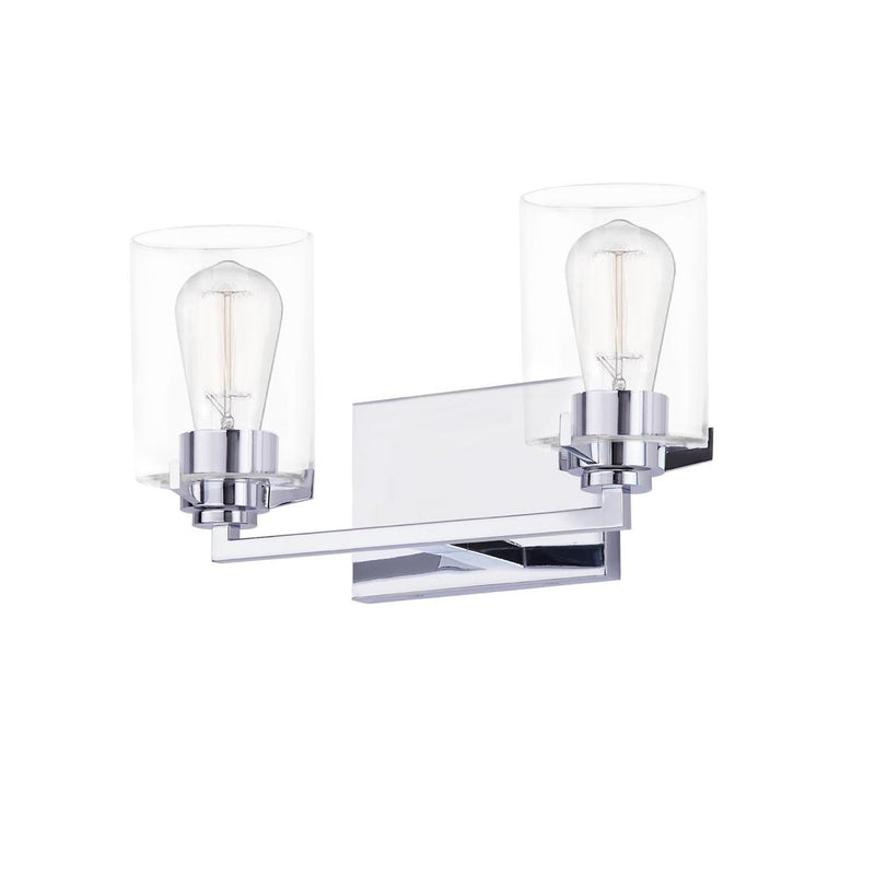 Justice Designs FSN-8092-CLER-CROM Two Light Bath Bar, Polished Chrome