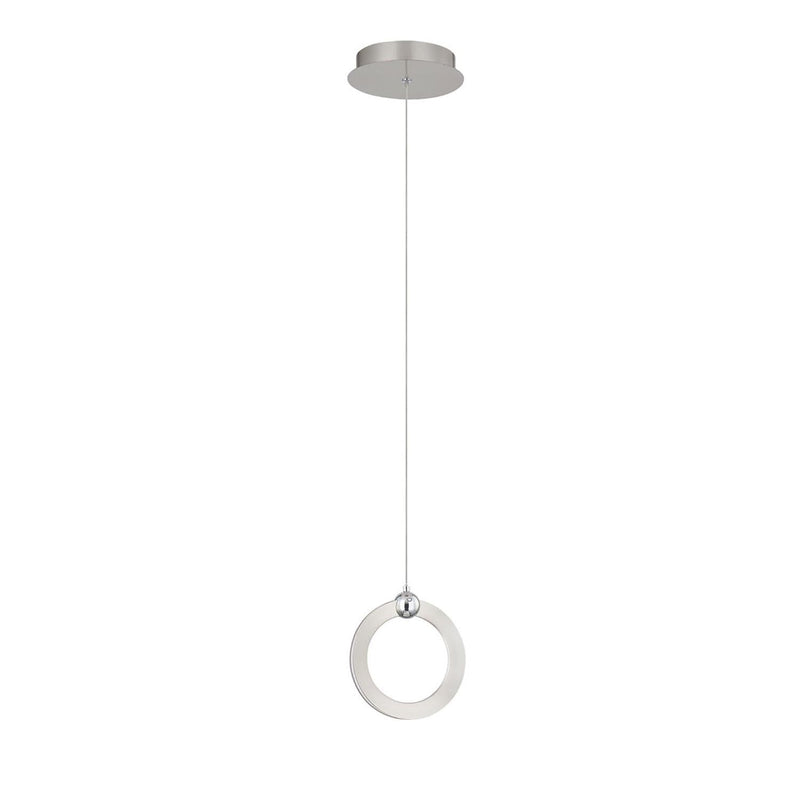 Justice Designs NSH-8129-NCCR LED Pendant, Brushed Nickel w/ Chrome