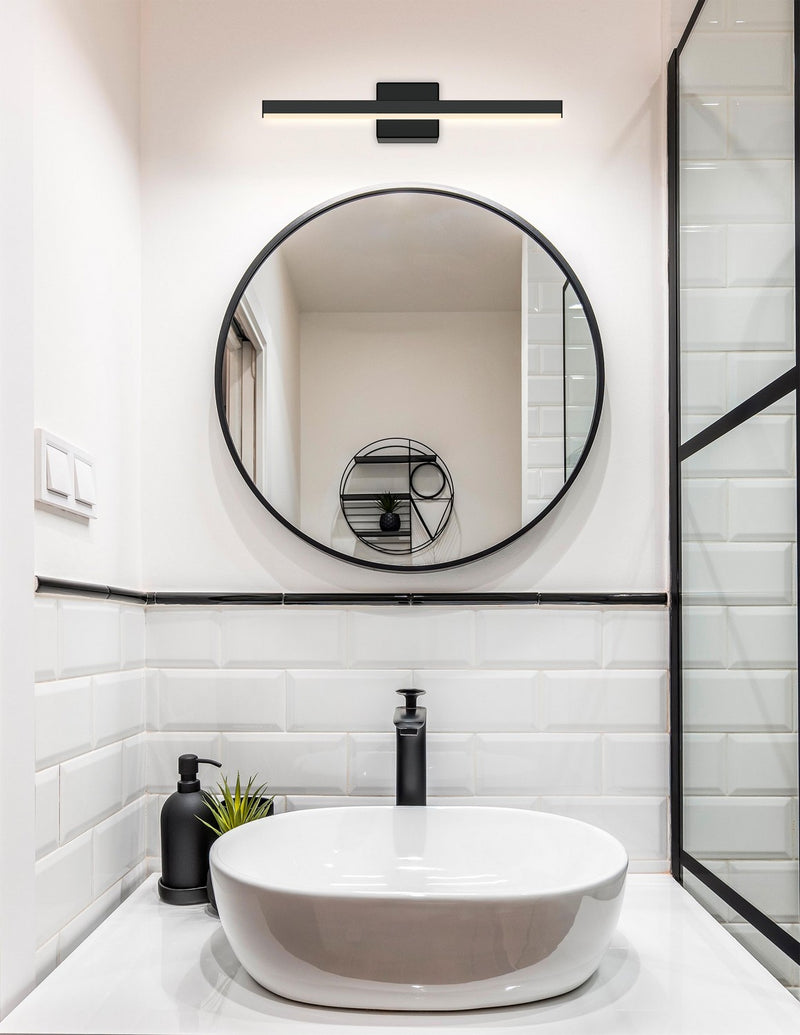 Justice Designs NSH-9091-MBLK LED Linear Wall/Bath, Matte Black