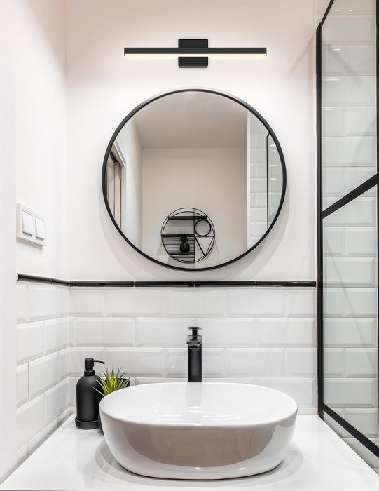 Justice Designs NSH-9091-MBLK LED Linear Wall/Bath, Matte Black
