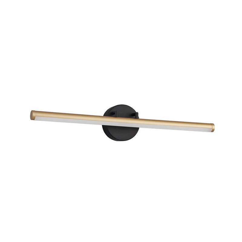 Justice Designs NSH-9115-MBBR LED Linear Wall/Bath, Matte Black w/ Brass