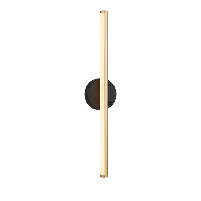 Justice Designs NSH-9115-MBBR LED Linear Wall/Bath, Matte Black w/ Brass