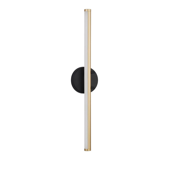 Justice Designs NSH-9115-MBBR LED Linear Wall/Bath, Matte Black w/ Brass