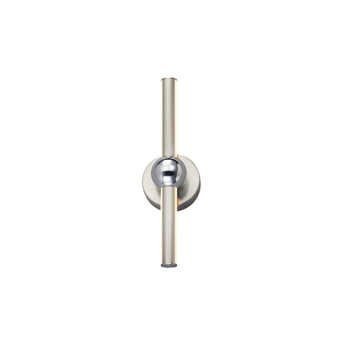 Justice Designs NSH-9121-NCCR LED Linear Wall/Bath, Brushed Nickel w/ Chrome