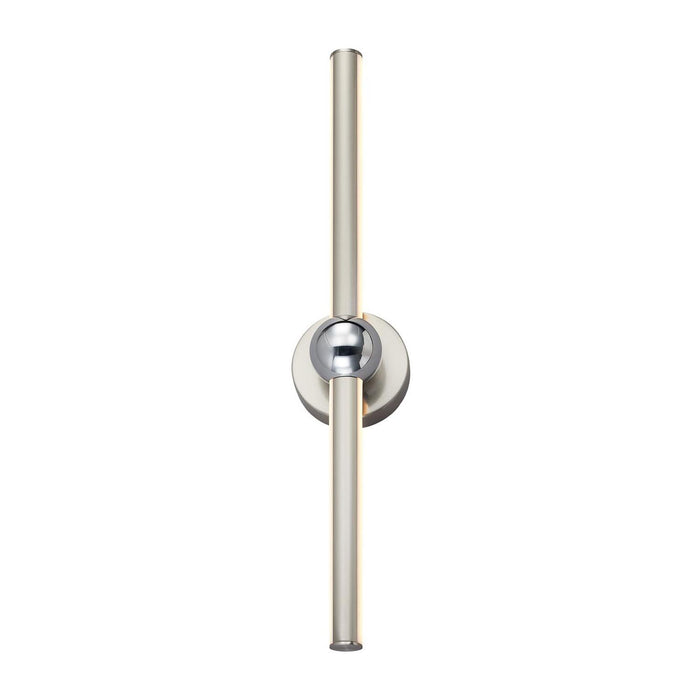 Justice Designs NSH-9125-NCCR LED Linear Wall/Bath, Brushed Nickel w/ Chrome