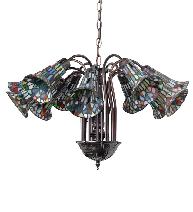 Meyda Tiffany 17958 12 Light Chandelier, Mahogany Bronze