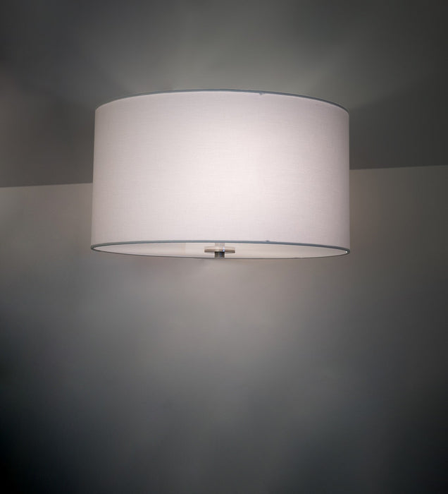 Meyda Tiffany 219365 Three Light Semi-Flushmount, Brushed Nickel/Gloss White
