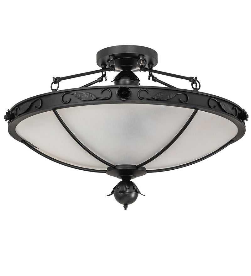 Meyda Tiffany 258647 Five Light Semi-Flushmount, Textured Black