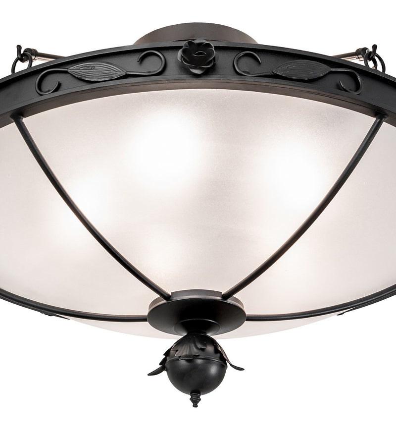 Meyda Tiffany 258647 Five Light Semi-Flushmount, Textured Black