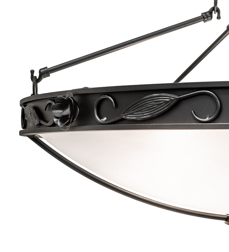 Meyda Tiffany 258647 Five Light Semi-Flushmount, Textured Black