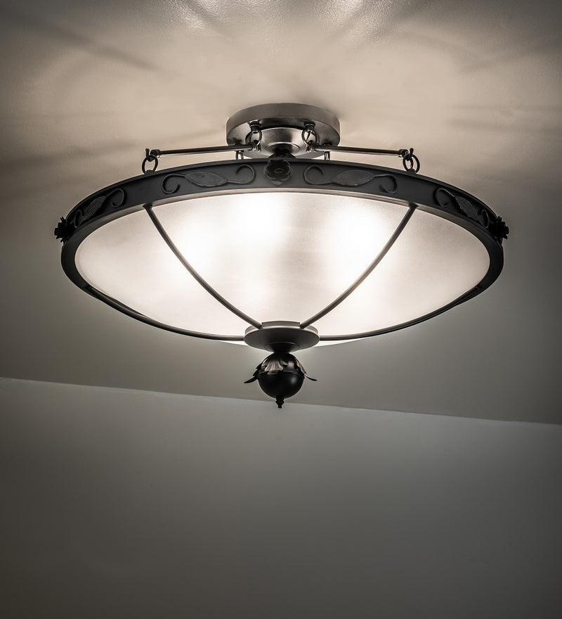 Meyda Tiffany 258647 Five Light Semi-Flushmount, Textured Black