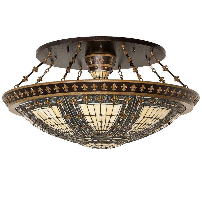 Meyda Tiffany 259026 Ten Light Semi-Flushmount, Copper Vein And Nu Gold