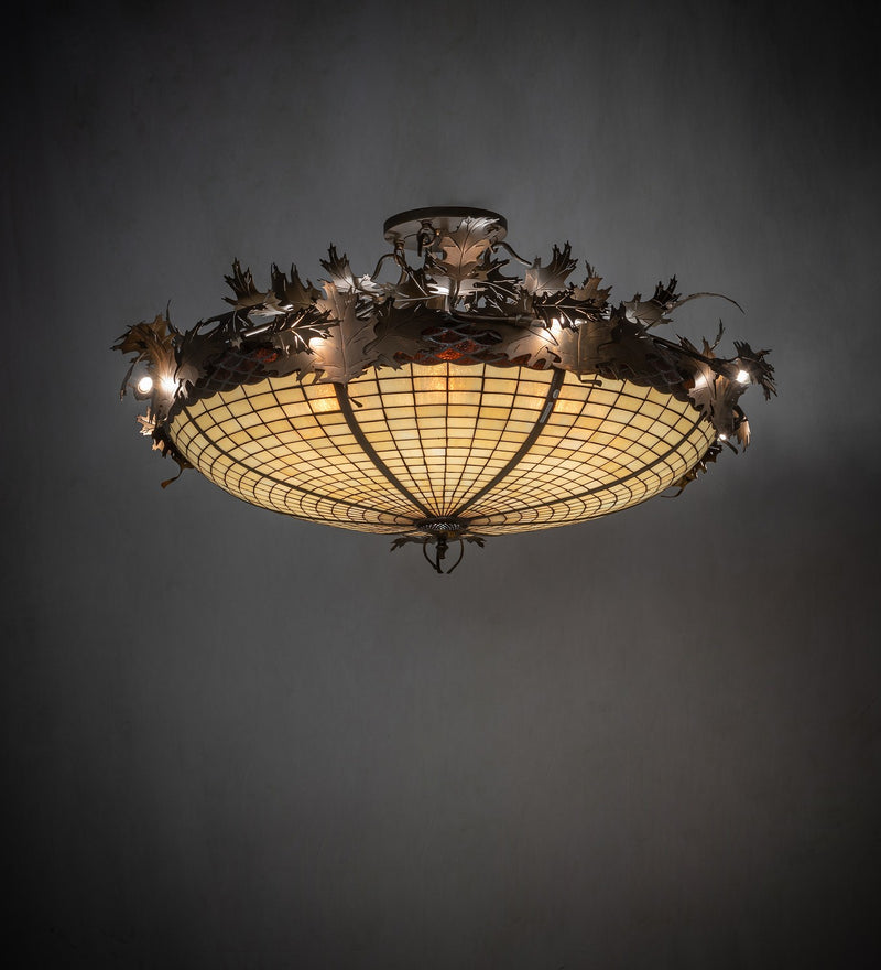 Meyda Tiffany 259480 16 Light Semi-Flushmount, Antique Copper