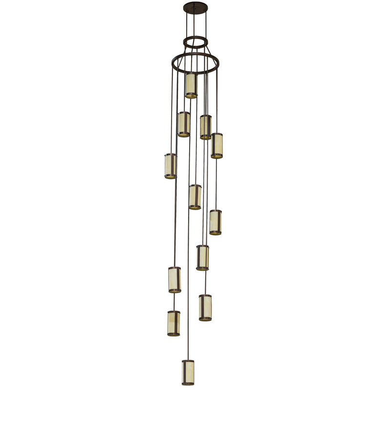 Meyda Tiffany 259624 12 Light Chandelier, Mahogany BRonze