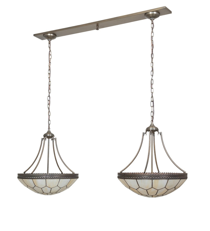 Meyda Tiffany 259791 Two Light Island Pendant, Antique Brass