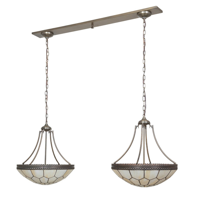 Meyda Tiffany 259791 Two Light Island Pendant, Antique Brass