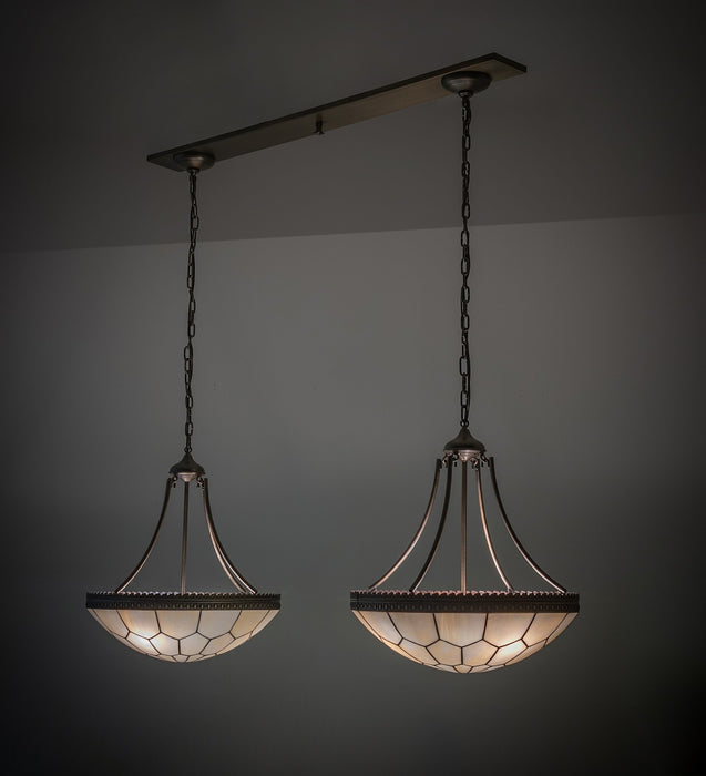 Meyda Tiffany 259791 Two Light Island Pendant, Antique Brass