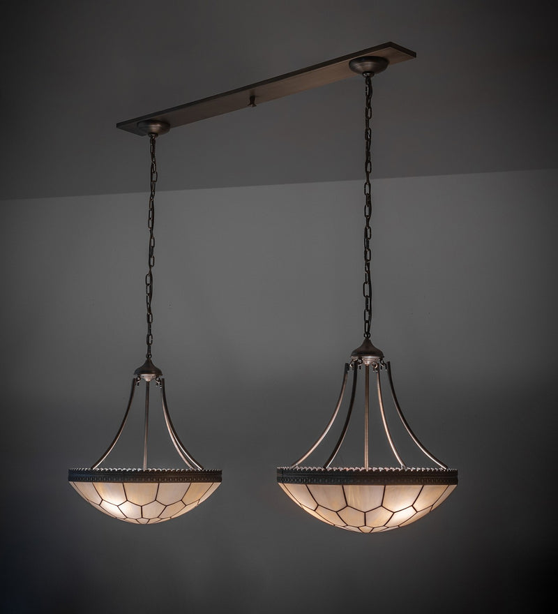 Meyda Tiffany 259791 Two Light Island Pendant, Antique Brass