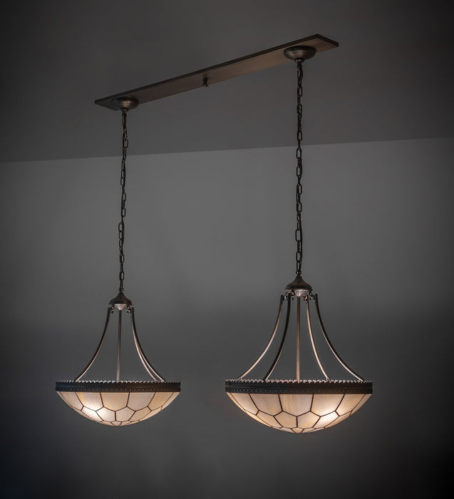Meyda Tiffany 259791 Two Light Island Pendant, Antique Brass