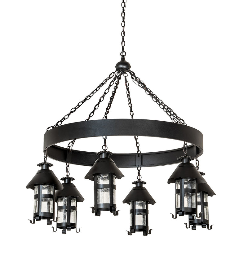 Meyda Tiffany 259963 Six Light Chandelier, Textured Black