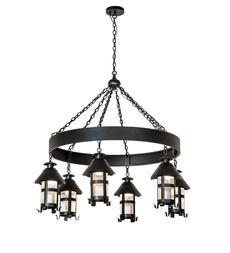 Meyda Tiffany 259963 Six Light Chandelier, Textured Black