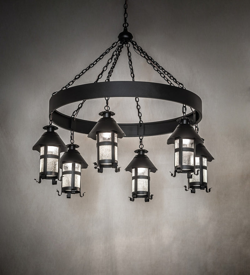 Meyda Tiffany 259963 Six Light Chandelier, Textured Black