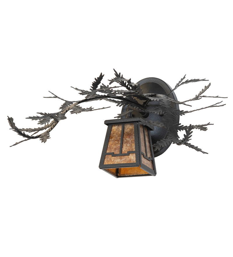 Meyda Tiffany 261861 One Light Wall Sconce, Black Satin Wrought Iron